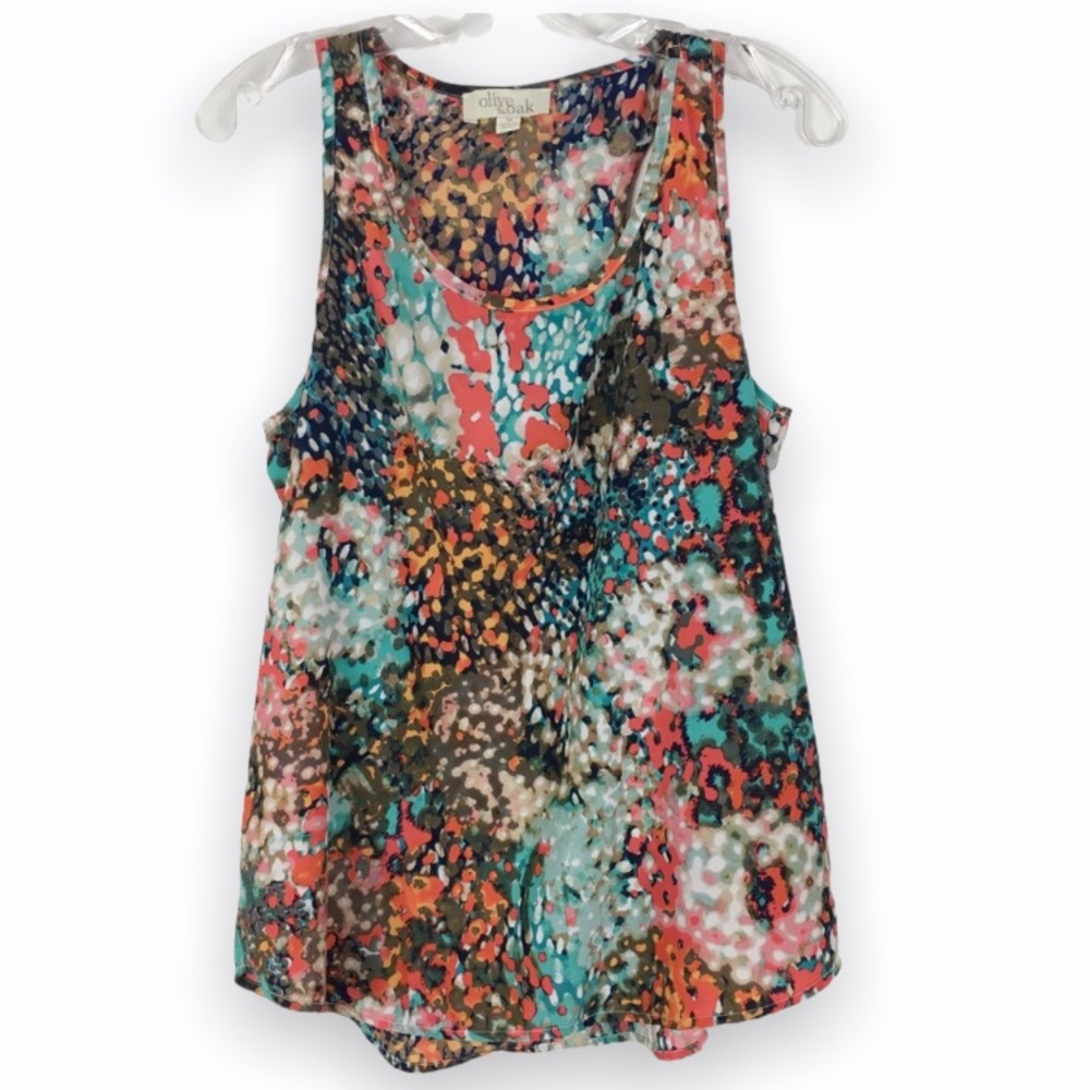 Olive & Oak Womens Size Medium M Multicolor Sleeveless Tank Top Blouse Summer